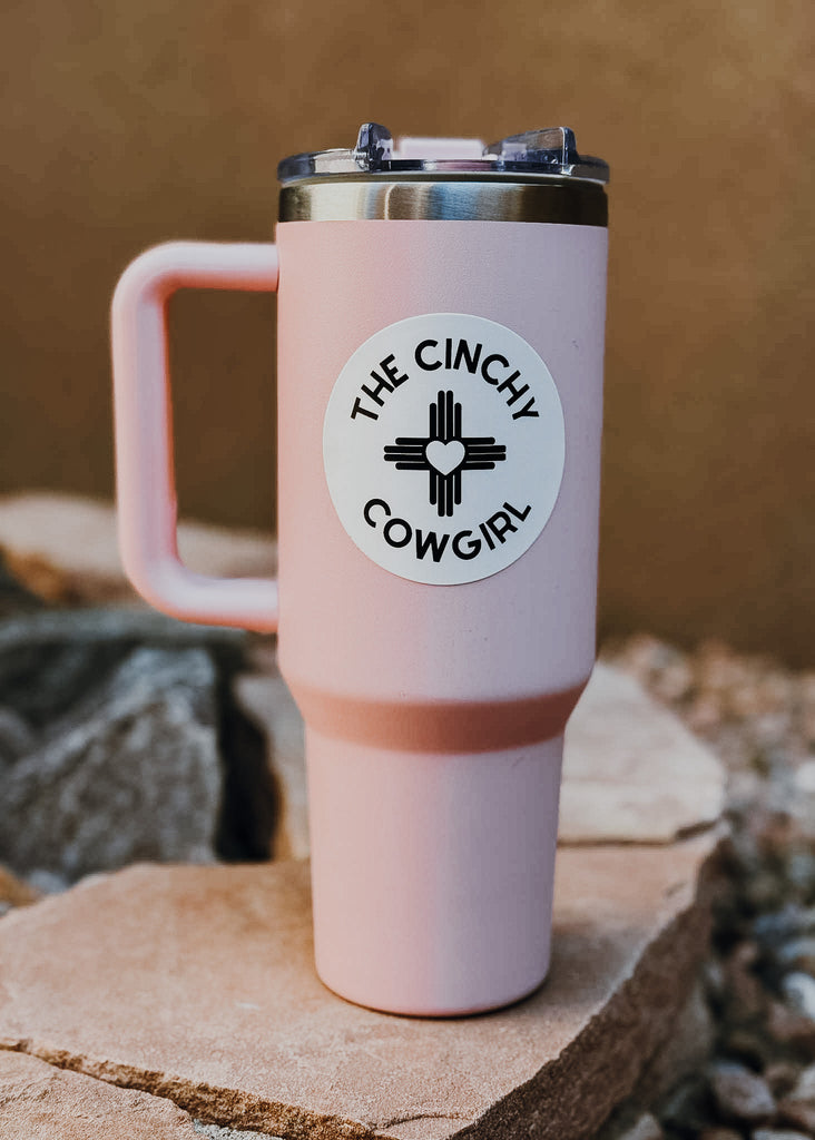 The Cinchy Cowgirl Logo Circle Sticker Sticker The Cinchy Cowgirl