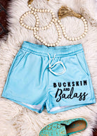 Turquoise Buckskin & Badass Drawstring Shorts Horse Breed Drawstring Shorts The Cinchy Cowgirl (YC) XS  