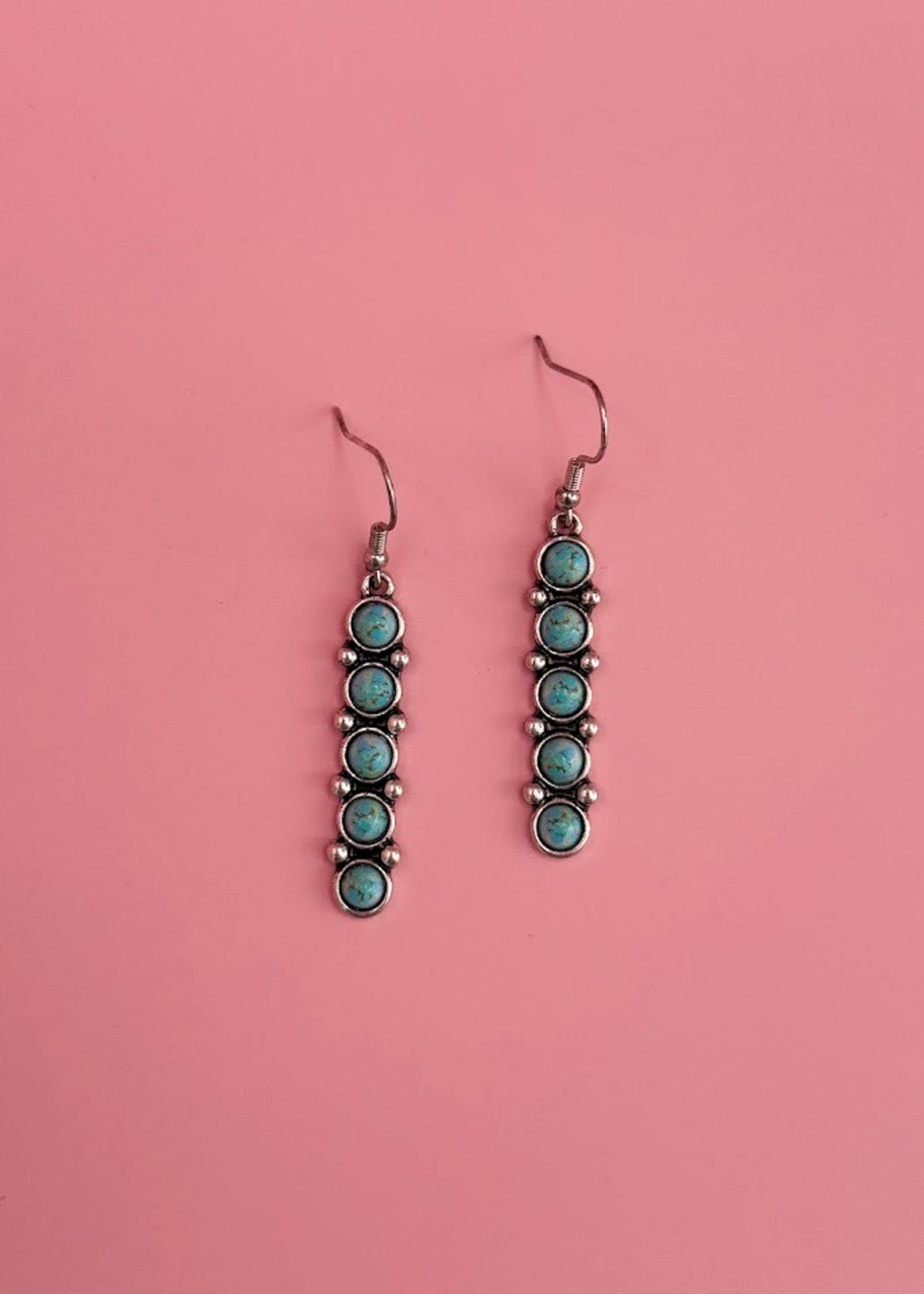 Turquoise Slender Dangle Earrings Earrings The Cinchy Cowgirl (BT)