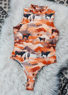 Watercolor Cattle Bodysuit bodysuit The Cinchy Cowgirl (YC)   