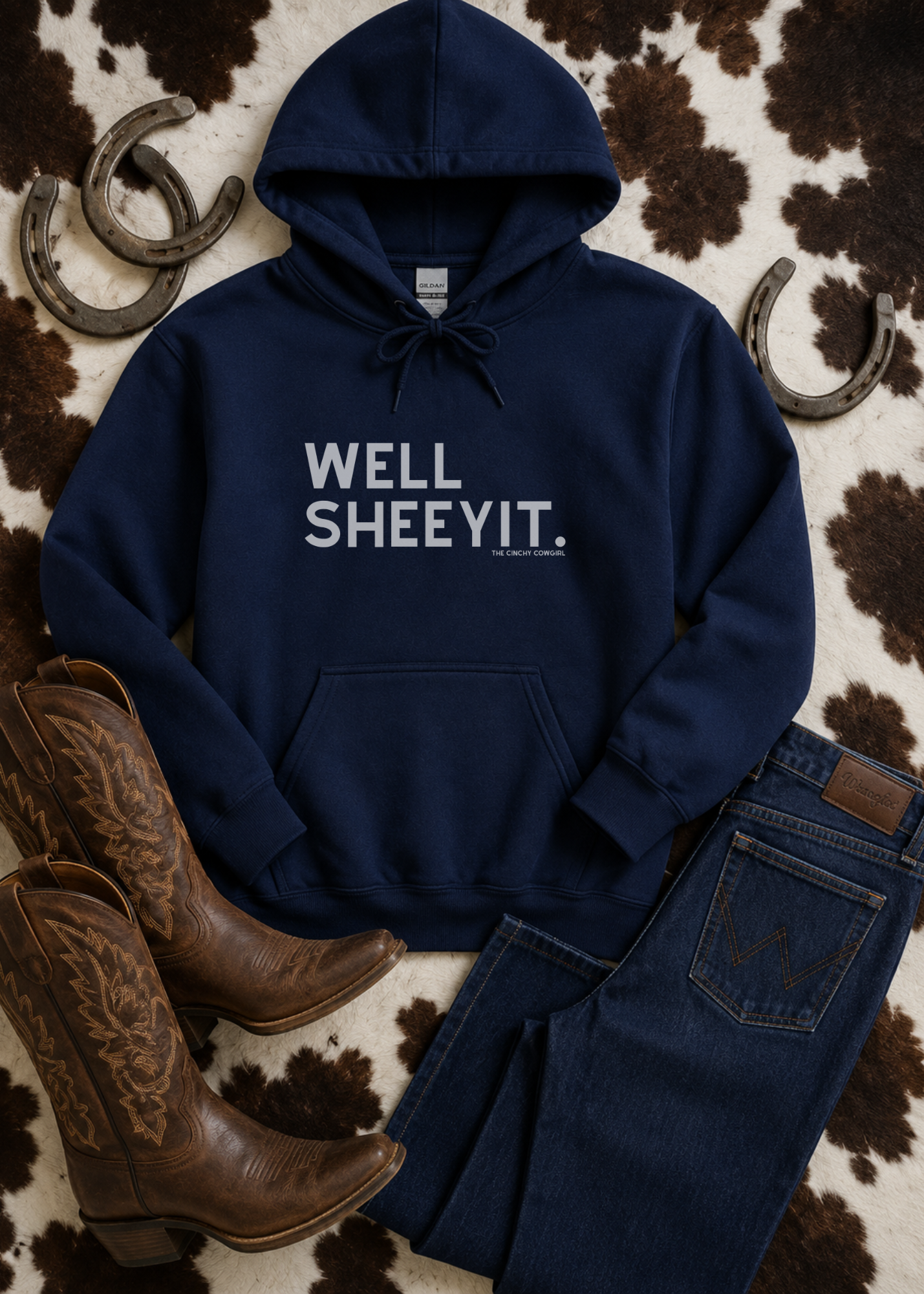 Well Sheeyit Hoodie Hoodie The Cinchy Cowgirl - Print