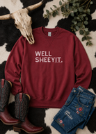 Well Sheeyit Fleece Pullover Sweatshirt The Cinchy Cowgirl - Print