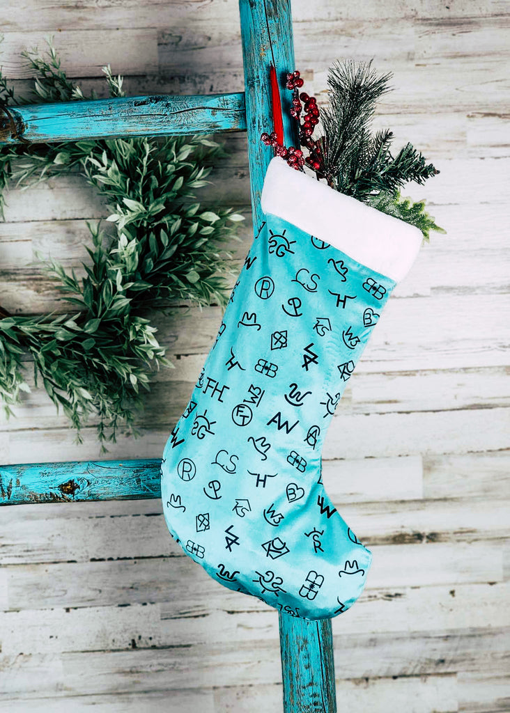 Western Christmas Stocking [13 Designs] Stocking The Cinchy Cowgirl (HP) Turquoise Brands  