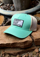 Patch Working Cattle Builds Character Trucker Hat Patch TCC Hat The Cinchy Cowgirl Seafoam