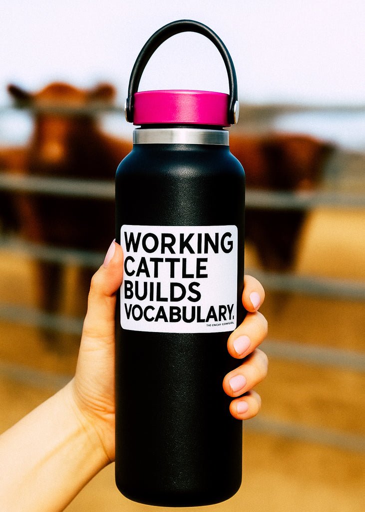 Working Cattle Builds Vocabulary Sticker Sticker The Cinchy Cowgirl