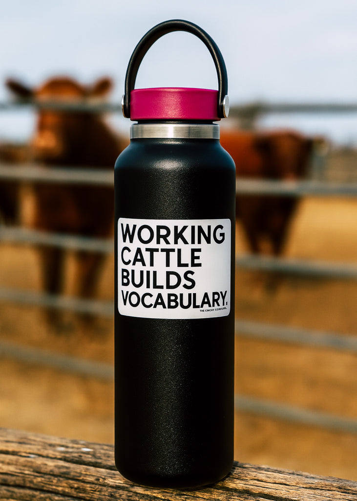 Working Cattle Builds Vocabulary Sticker Sticker The Cinchy Cowgirl