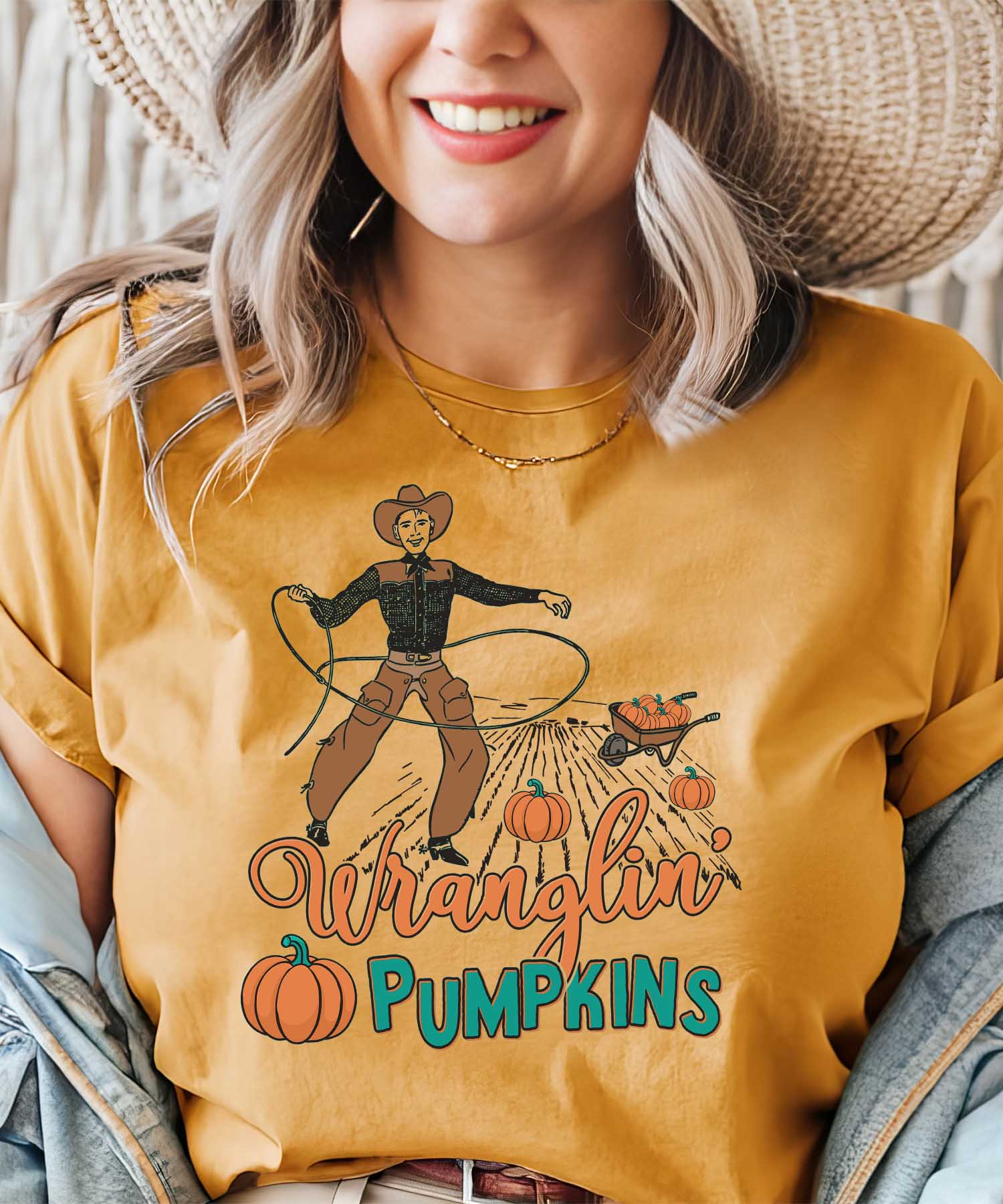 Wranglin' Pumpkins Short Sleeve graphic tee - dropship thelattimoreclaim