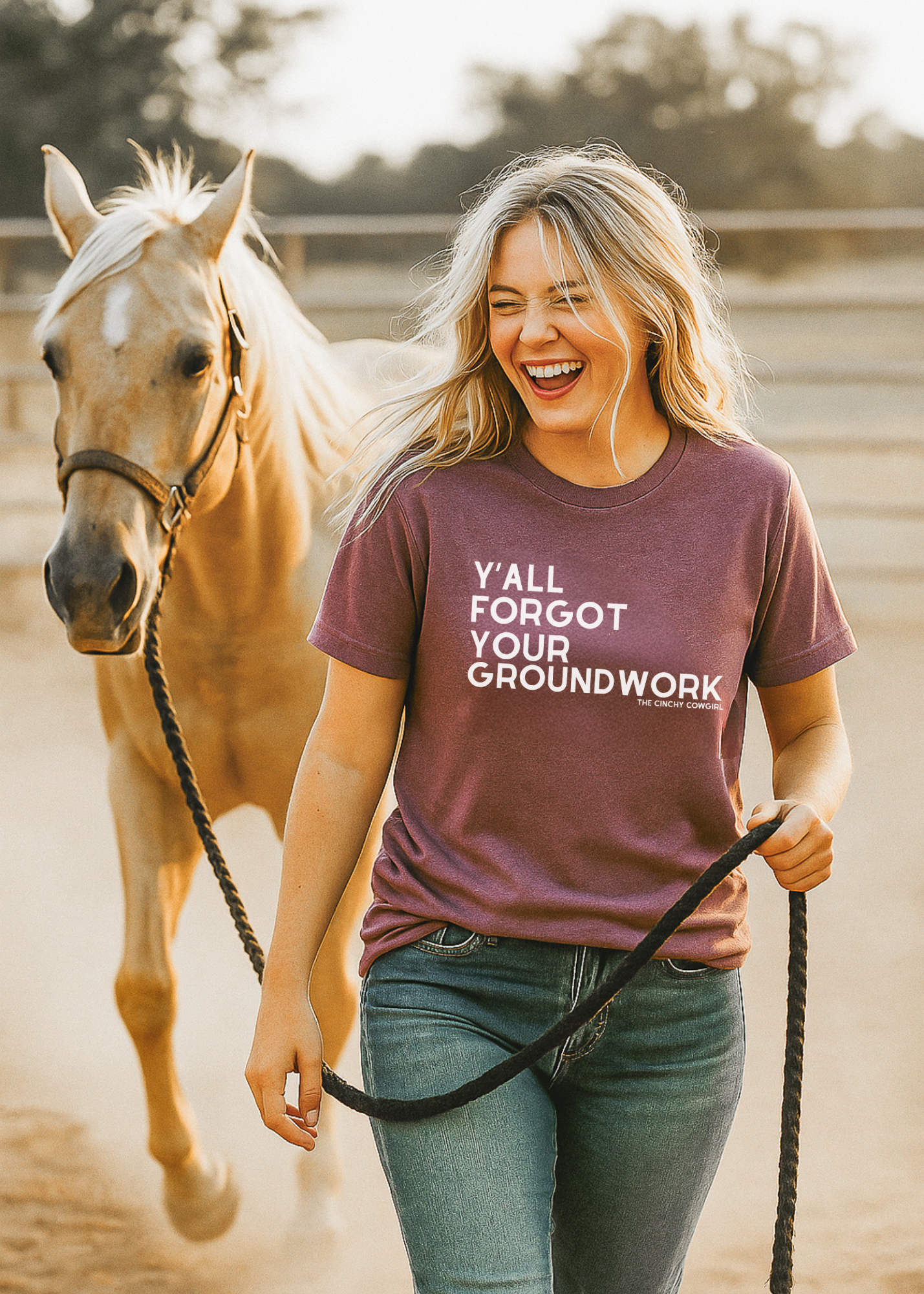 Y'All Forgot Your Groundwork Short Sleeve Tee T-Shirt The Cinchy Cowgirl - Print