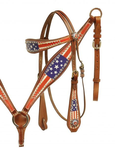 American Flag Headstall Set Western Saddles & Tack Shiloh   