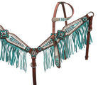 Arctic Turquoise Fringe Headstall Set headstall set Shiloh