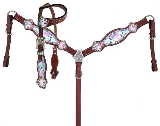 PONY Tie Dye Unicorn Headstall Set headstall set Shiloh   