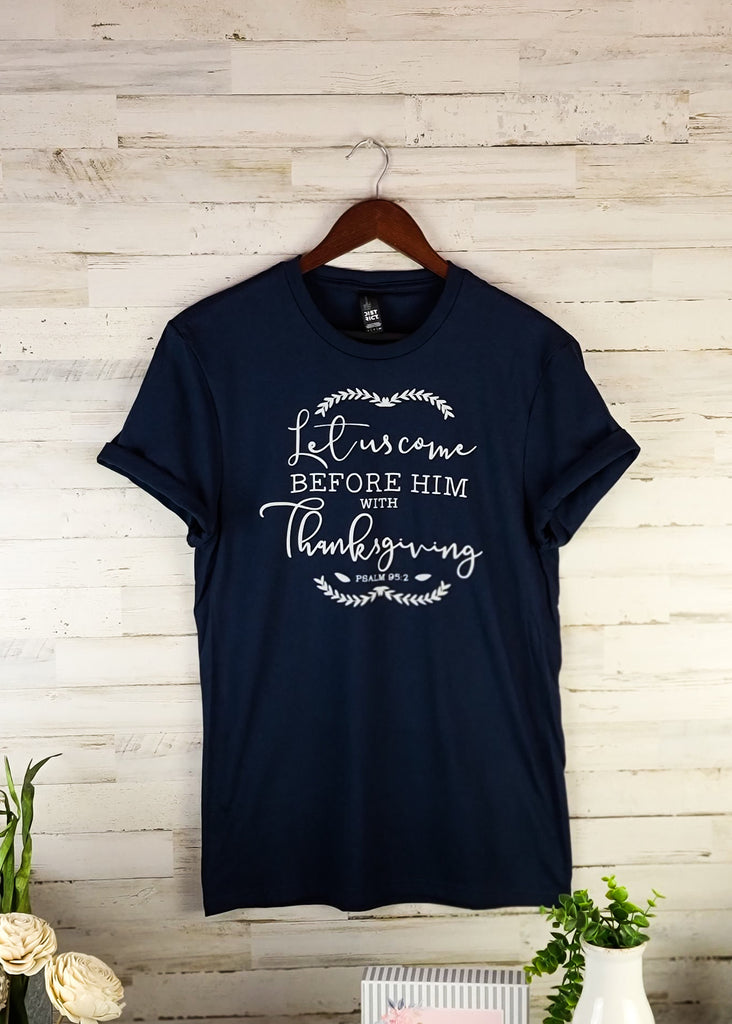 Navy Psalm 95:2 Graphic Tee tcc graphic tee The Cinchy Cowgirl   