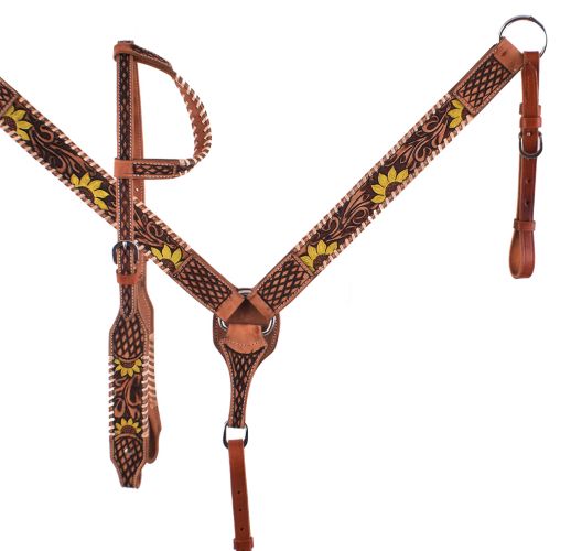 One Ear Sunflower Headstall Set headstall set Shiloh   