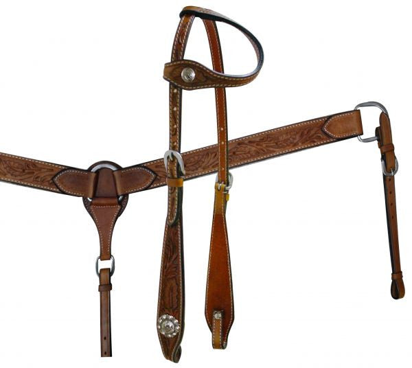 One Ear Plain Floral Headstall Set headstall set Shiloh   