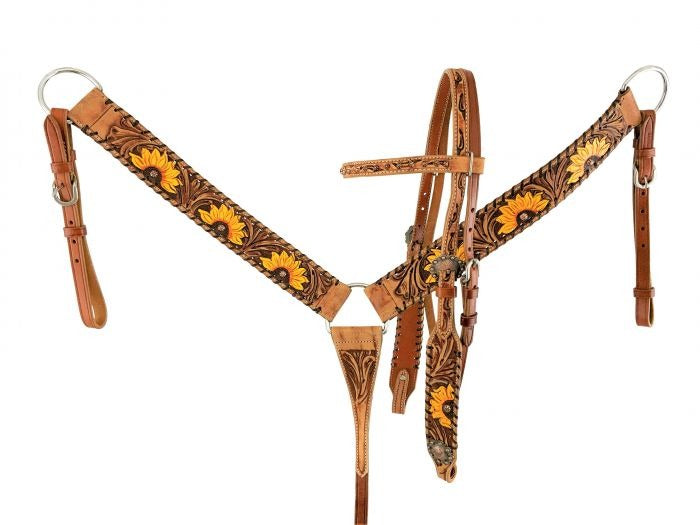 OUT OF STOCK Painted Sunflowers Headstall Set Western Saddles & Tack Shiloh   
