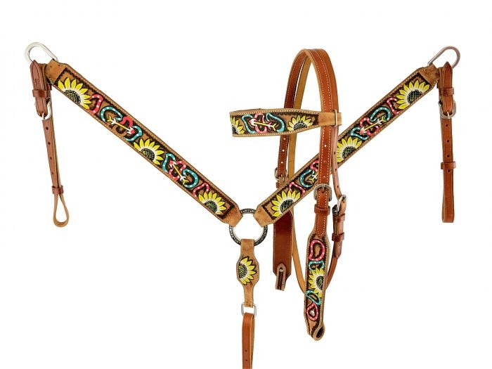 Sunflowers & Arrows Headstall Set headstall set Shiloh   