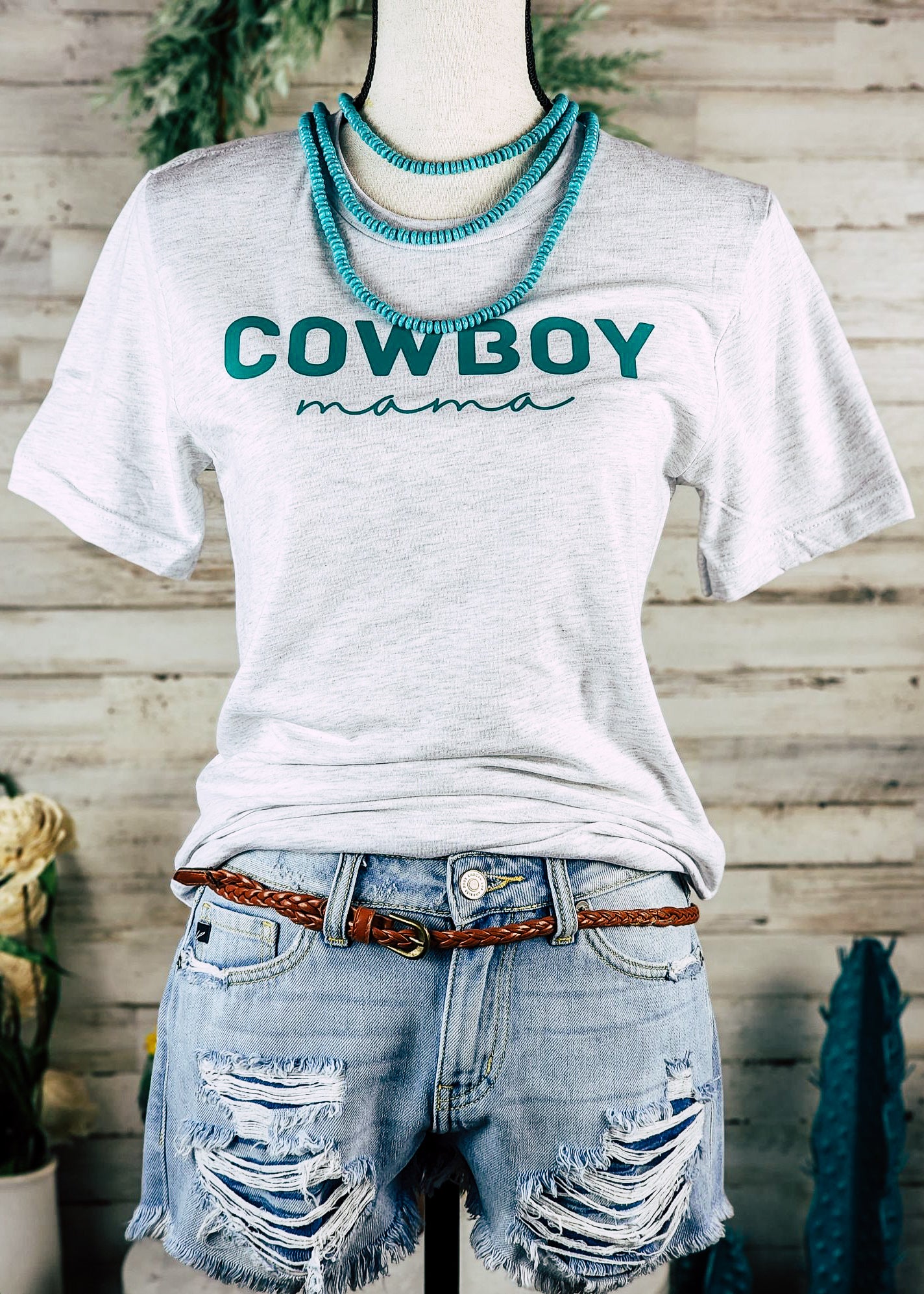 Ash Cowboy Mama Short Sleeve Graphic Tee tcc graphic tee The Cinchy Cowgirl   