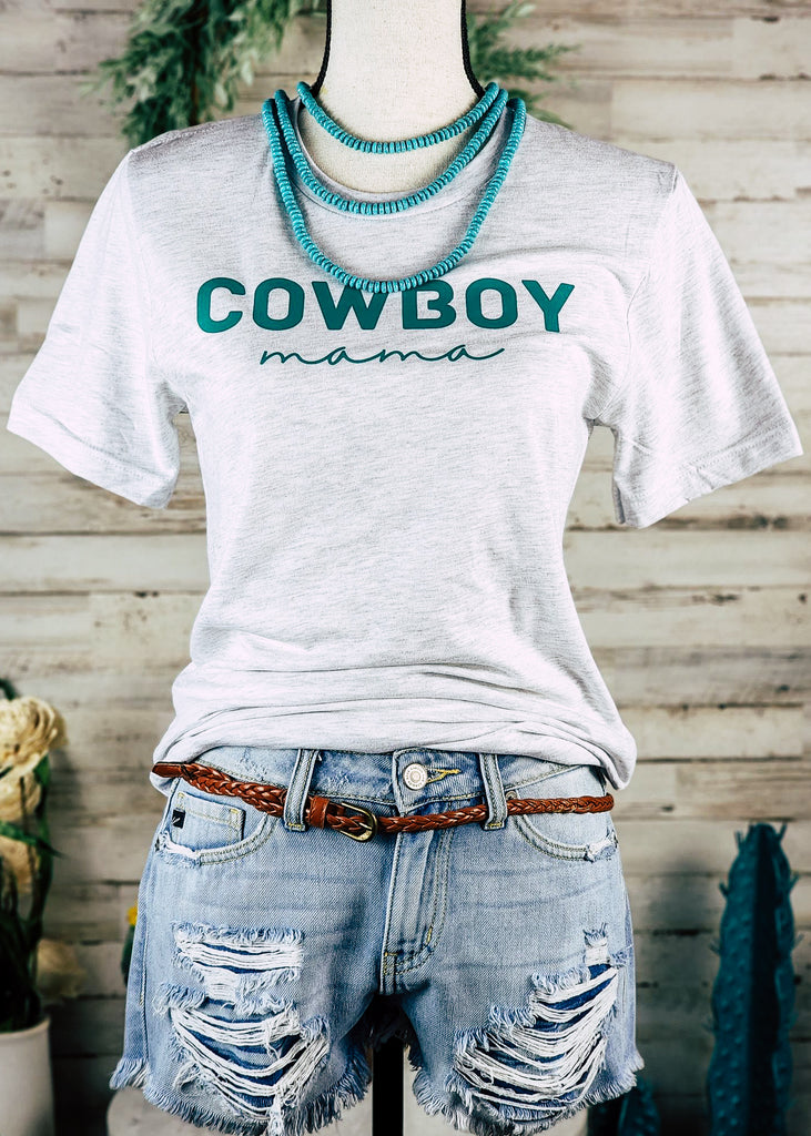 Ash Cowboy Mama Short Sleeve Graphic Tee tcc graphic tee The Cinchy Cowgirl   