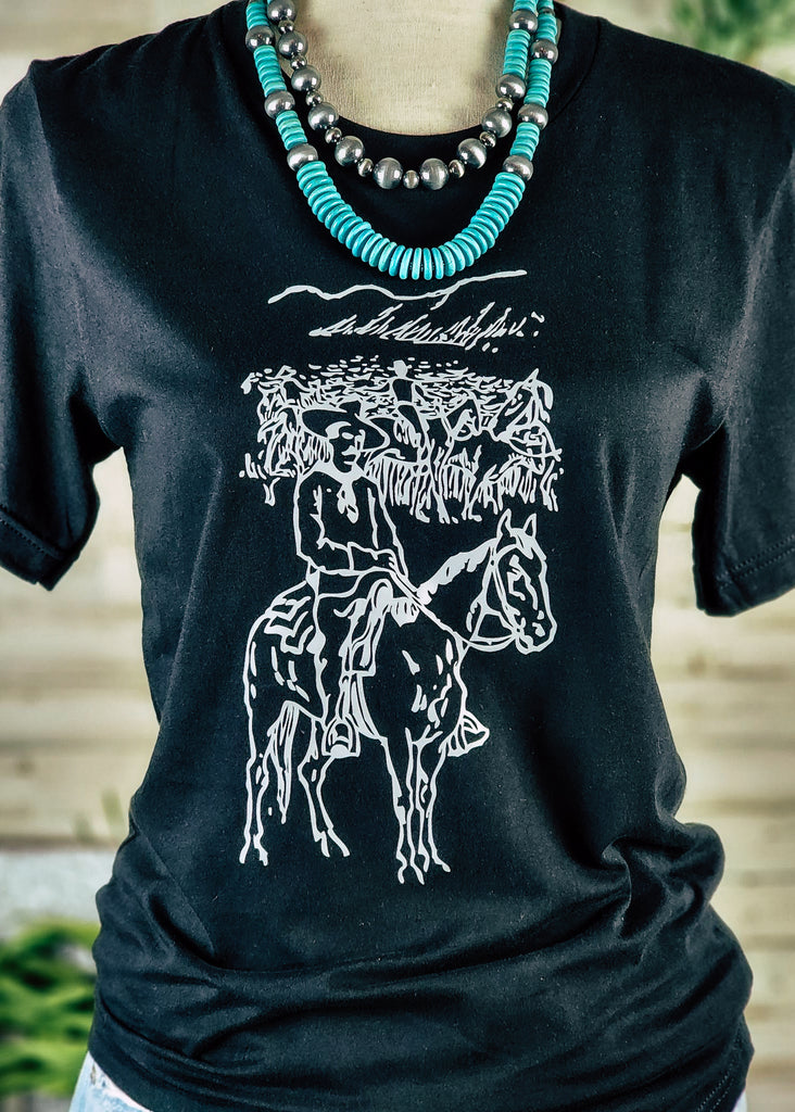 Black Ranchero Short Sleeve Graphic Tee tcc graphic tee The Cinchy Cowgirl   