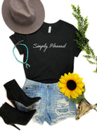 Black Simply Blessed Short Sleeve Graphic Tee tcc graphic tee The Cinchy Cowgirl   