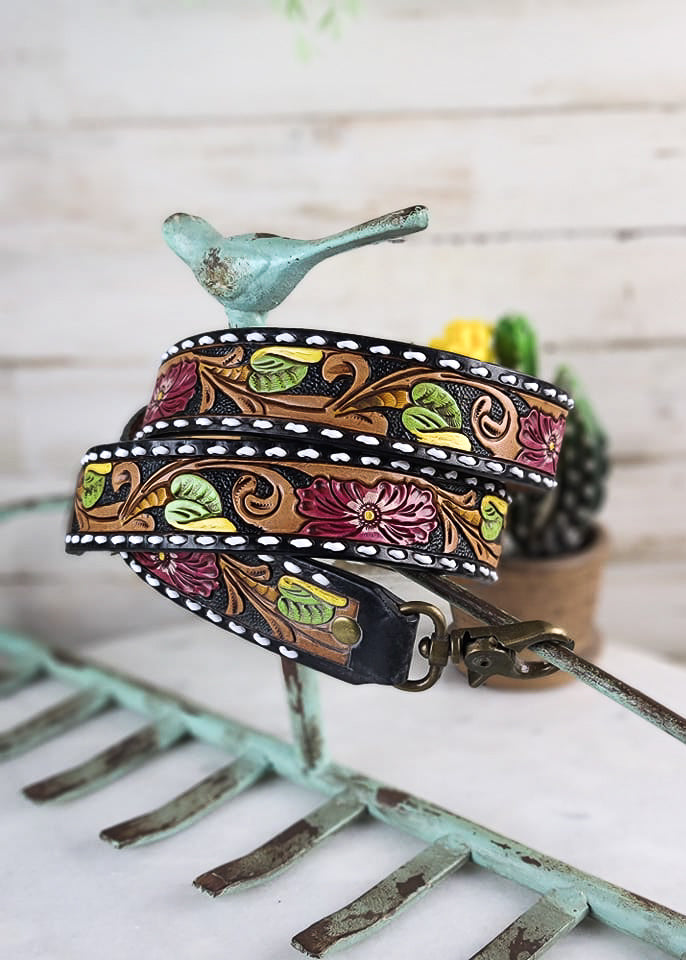 Black & Burgundy Floral Purse Strap purse strap American Darling   