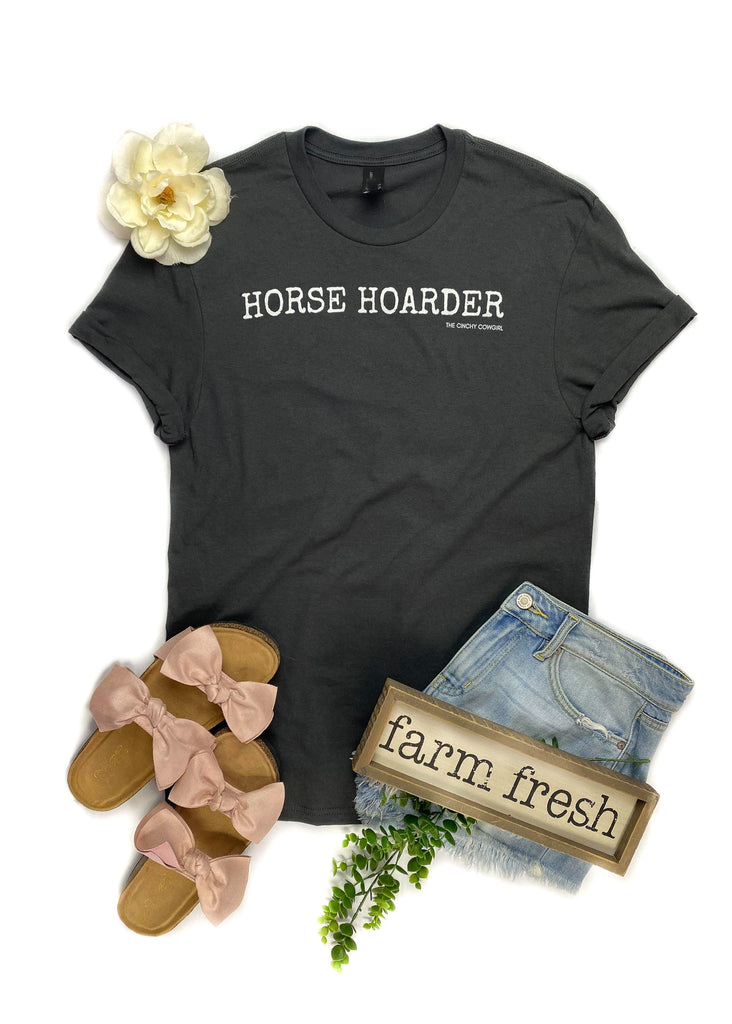 Charcoal Horse Hoarder Graphic Short Sleeve Tee tcc graphic tee The Cinchy Cowgirl   
