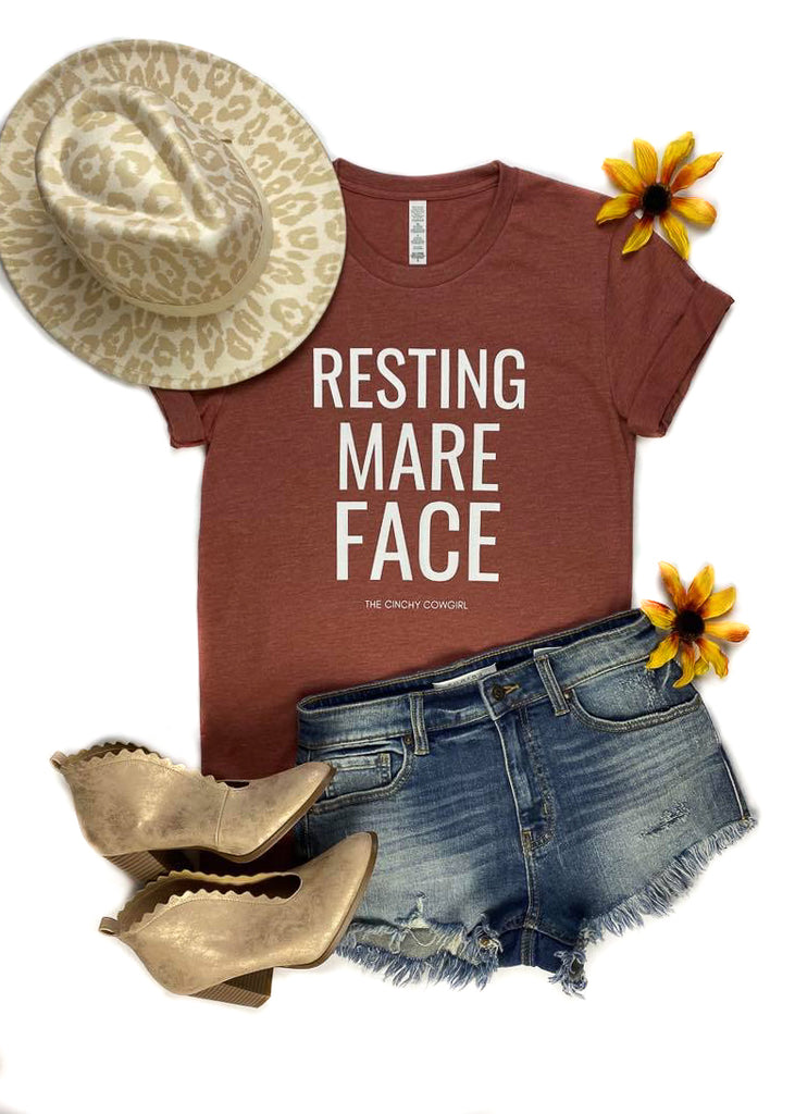 Clay Resting Mare Face Short Sleeve Graphic Tee tcc graphic tee The Cinchy Cowgirl   
