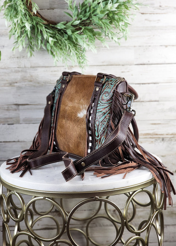 Concealed Carry Lopin' Cowhide Crossbody Handbag Concealed Carry Handbag Myra   