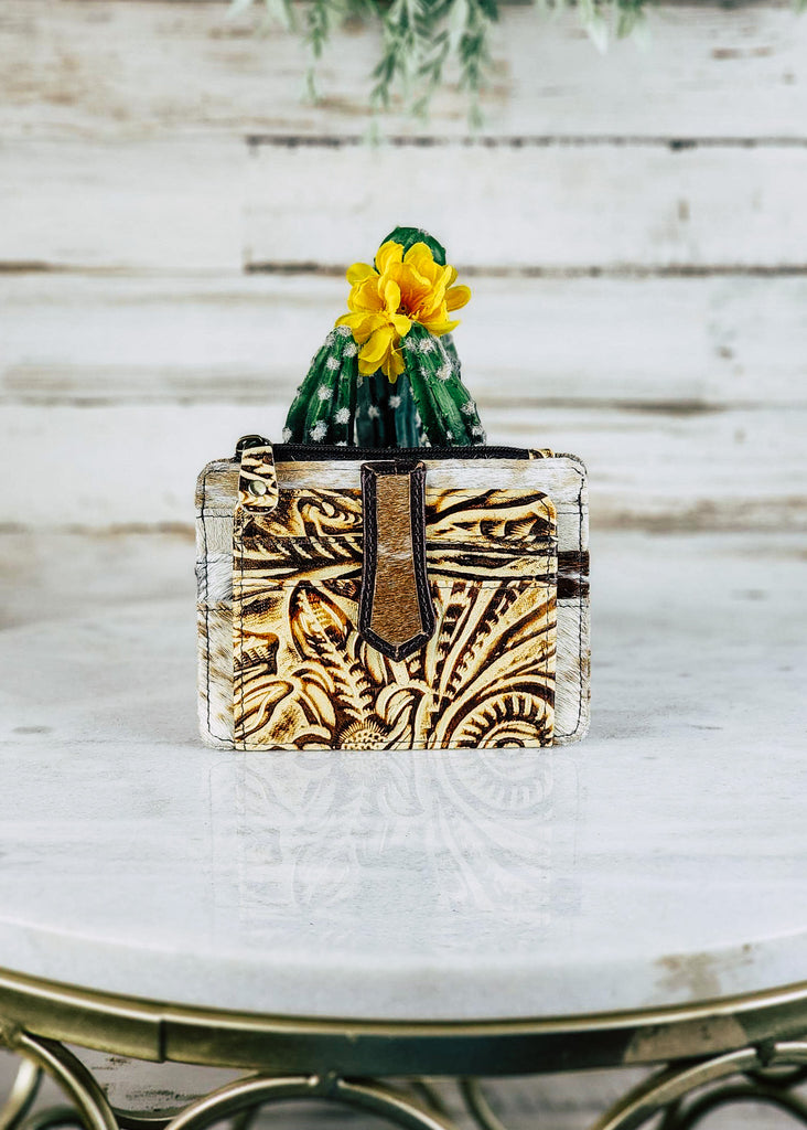 Cowhide Filigree Card Holder Card Holder Myra   