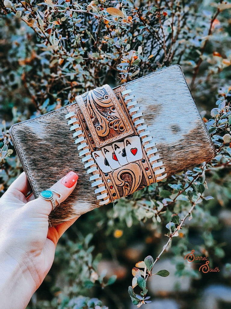 Cowhide & Cards Wallet Cowhide Wallet Sorrel South   