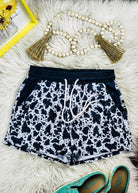 Cowprint Drawstring Shorts drawstring shorts The Cinchy Cowgirl (YC) XS  