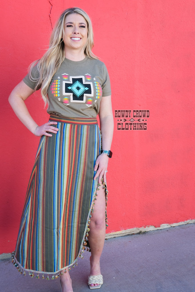 Santa Fe Serape Skirt skirt Rowdy Crowd Clothing   