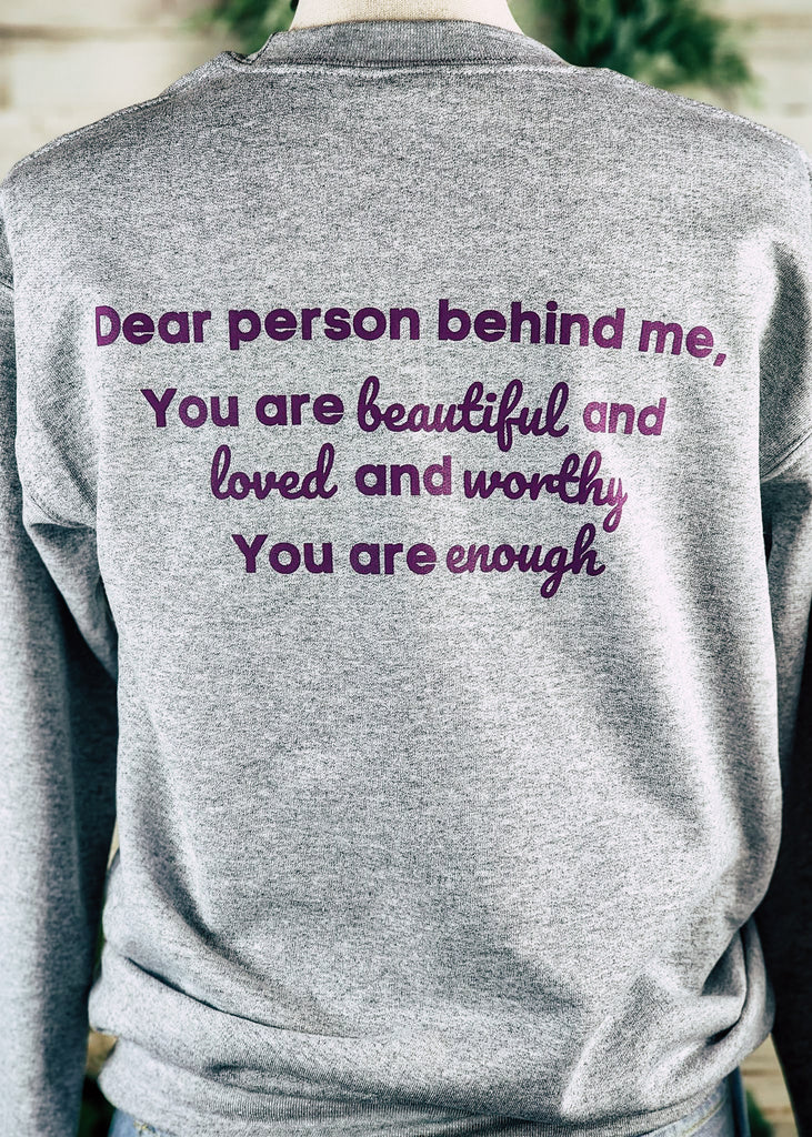 Grey Dear Person Behind Me Crewneck Sweatshirt Pullover The Cinchy Cowgirl   