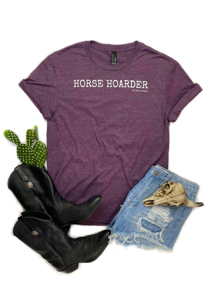 Eggplant Horse Hoarder Graphic Short Sleeve Tee tcc graphic tee The Cinchy Cowgirl   