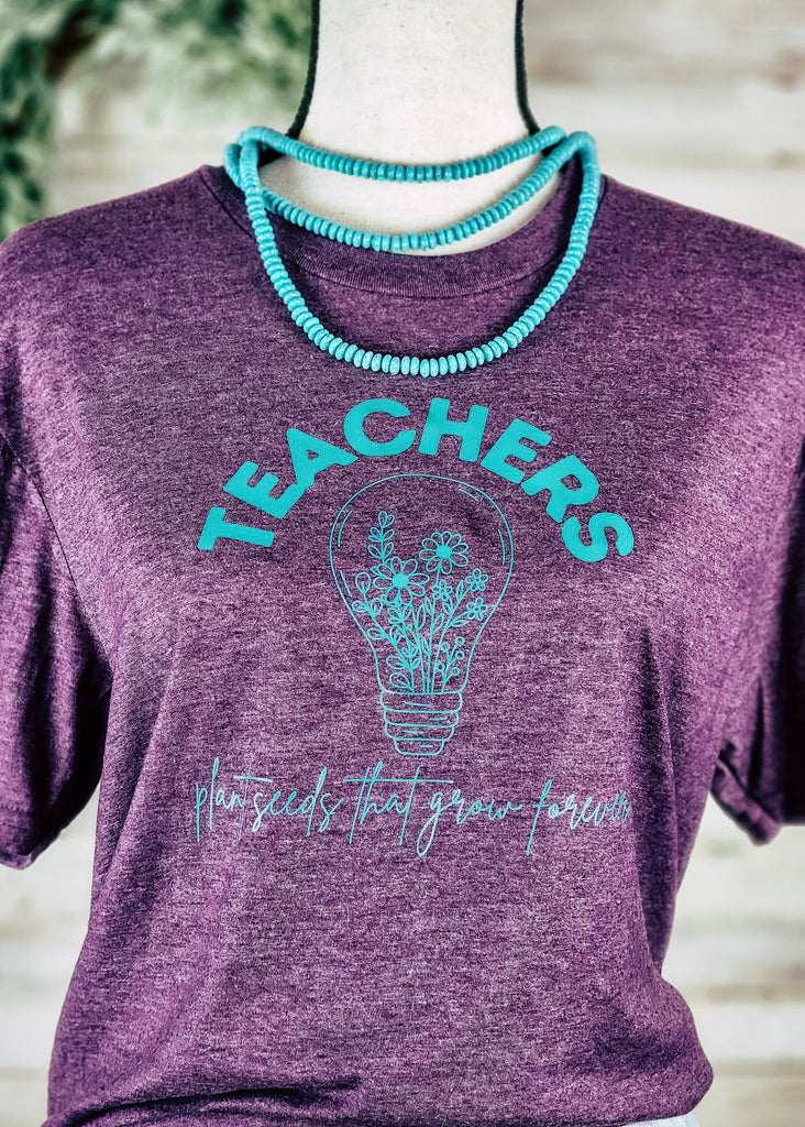 Eggplant Teachers Plant Seeds Short Sleeve Graphic Tee tcc graphic tee The Cinchy Cowgirl   