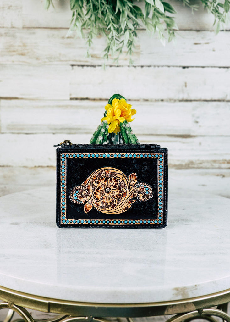 Floral Dots Zip Card Holder Card Holder Myra   