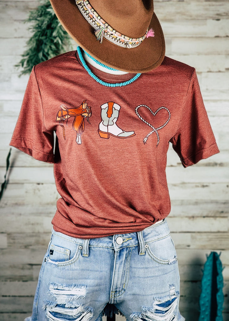 Heather Clay Western Love Tee tcc graphic tee The Cinchy Cowgirl   