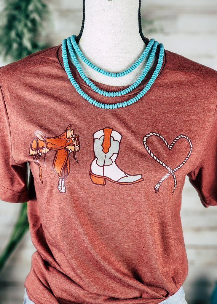 Heather Clay Western Love Tee tcc graphic tee The Cinchy Cowgirl   
