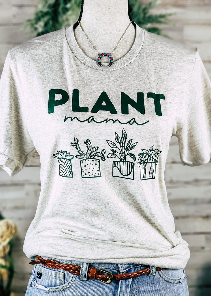 Heather Natural Plant Mama Short Sleeve Graphic Tee tcc graphic tee The Cinchy Cowgirl   