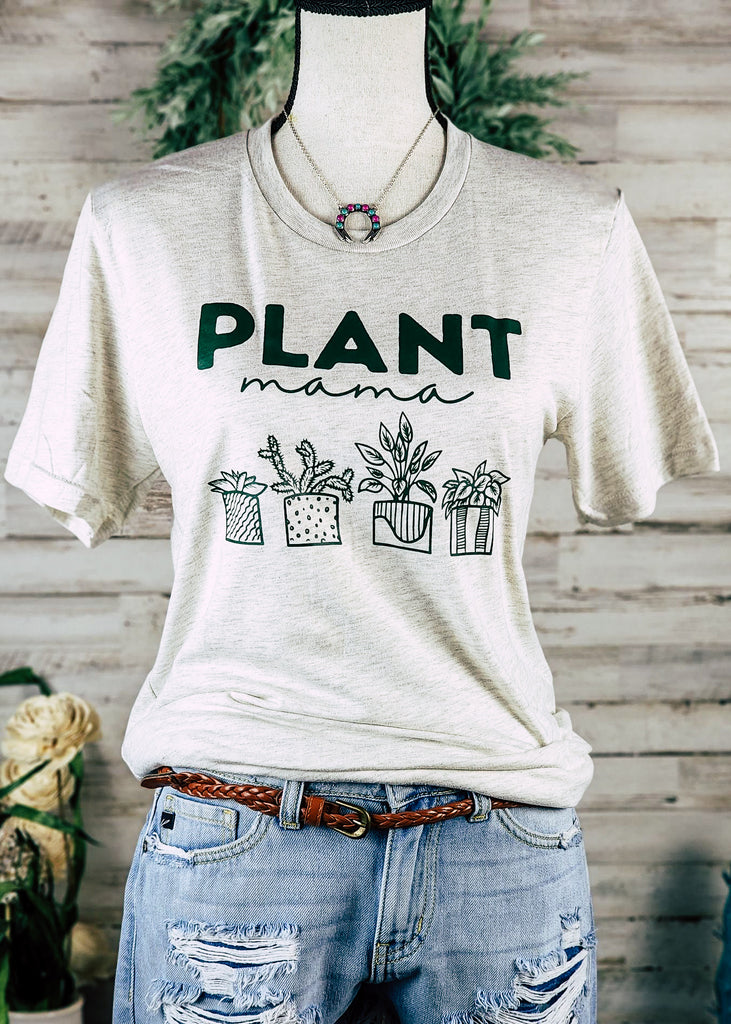 Heather Natural Plant Mama Short Sleeve Graphic Tee tcc graphic tee The Cinchy Cowgirl   