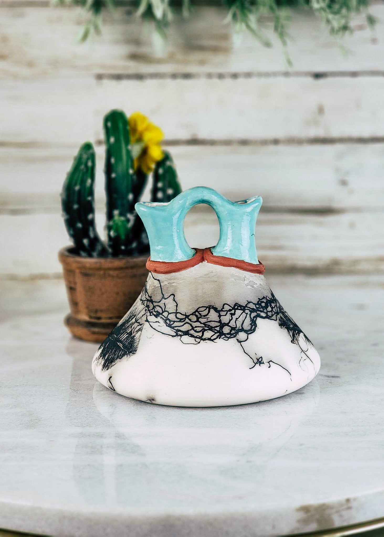 Horse Hair Corrales Wedding Vase Horse Hair Pottery Mike Tarter   