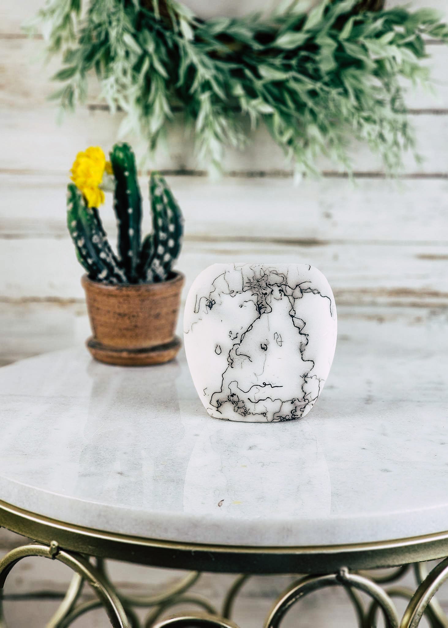 Horse Hair Dark Green Cactus Pillow Vase Horse Hair Pottery Mike Tarter   