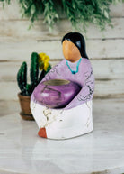 Horse Hair Keeper Of The Flame with Bowl Horse Hair Pottery Mike Tarter   