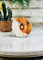 Horse Hair Small Orange/White Criss Cross Vase Horse Hair Pottery Mike Tarter   