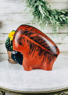 Horse Hair Terracotta & Turquoise Buffalo Horse Hair Pottery Mike Tarter   