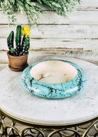 Horse Hair Turquoise Succulent/Trinket/Floral Bowl Horse Hair Pottery Mike Tarter   