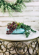 Horse Hair Turquoise Succulent/Trinket/Floral Bowl Horse Hair Pottery Mike Tarter   