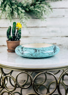 Horse Hair Turquoise Succulent/Trinket/Floral Bowl Horse Hair Pottery Mike Tarter   