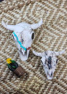 Horse Hair White Steer Skulls (Various Sizes) Horse Hair Pottery Mike Tarter   