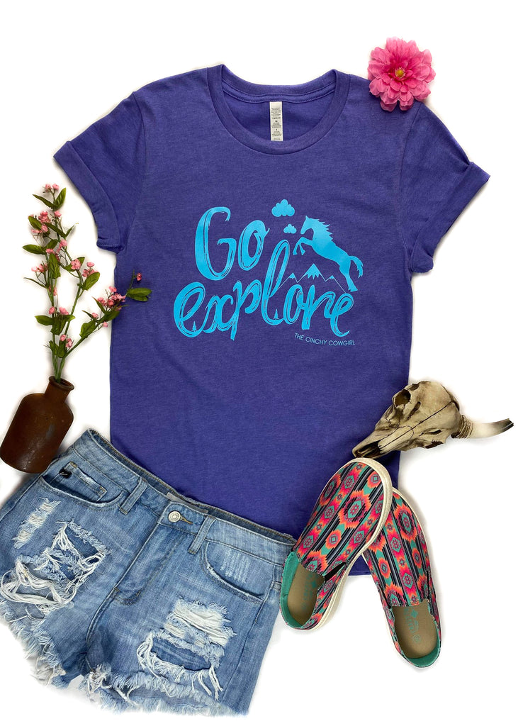 Lapis Go Explore Short Sleeve Tee tcc graphic tee The Cinchy Cowgirl   